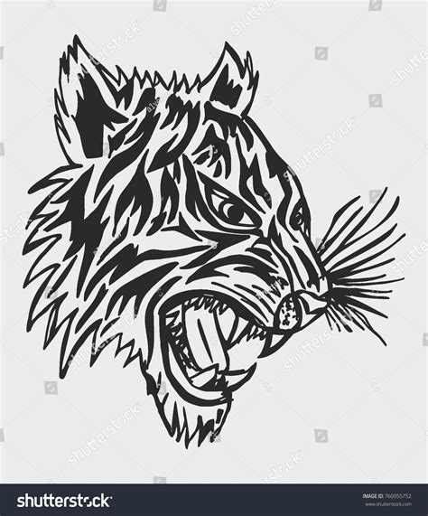 Tiger Tribal Tattoo Graphic Design Vector Stock Vector Royalty Free