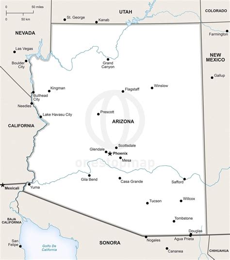 Printable Map Of Arizona Printable Map Of The United States