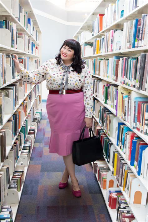 Librarian Style Eloquii Conversational Print Blouse And Flounce Pencil