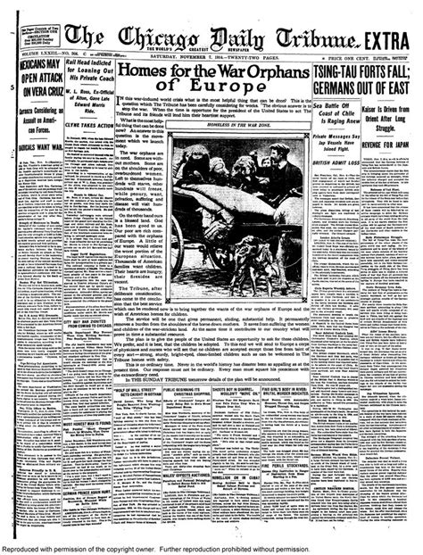 Nov 7 1914 Historical Newspaper Chicago Tribune Newspapers