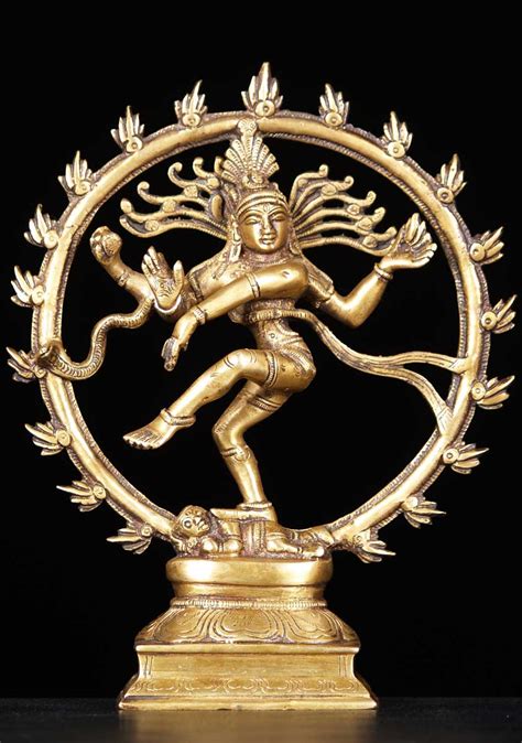 Sold Brass Golden Nataraj Statue 9 61bs33 Hindu Gods And Buddha Statues