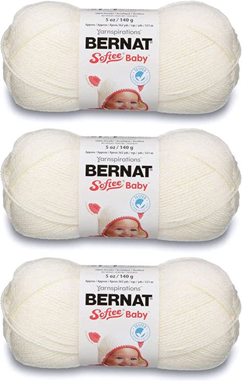 Bernat Softee Baby Antique White Yarn 3 Pack Of 141g5oz