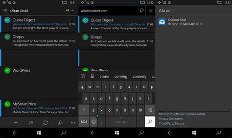 Mail And Calendar App Updated On Windows 10 Mobile With Ui Changes