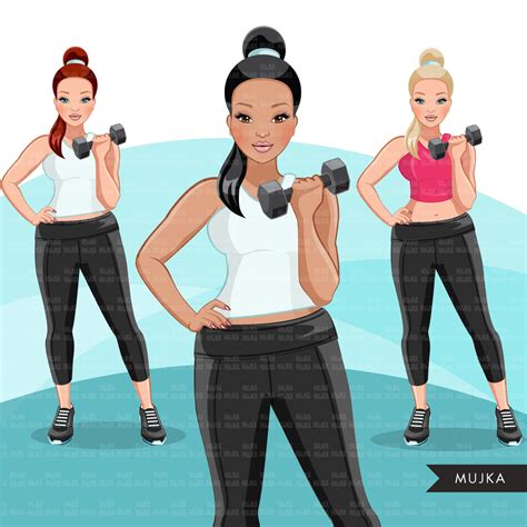 Fitness Graphics Caucasian Womangym Workout Personal Trainer Subli