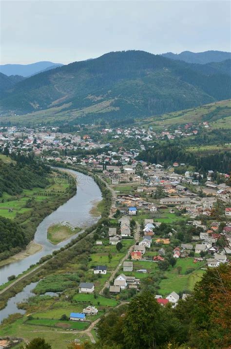 A Beautiful View Of The Village Of Mezhgorye Carpathian Region A Lot