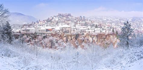 Fort Town Of Jajce During Winter Bosnia Reurope