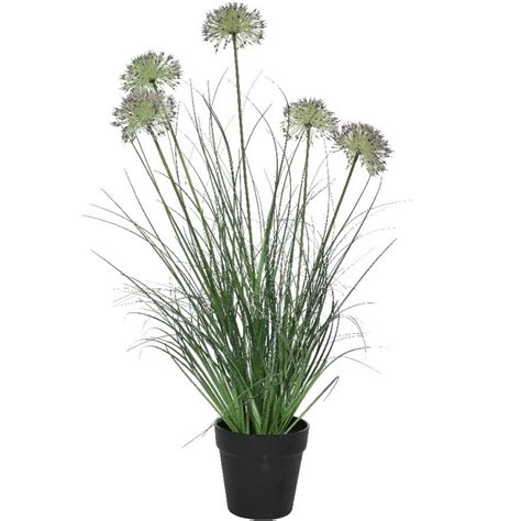 Groene Paarse Allium Sierui Kunstplant Cm In Zwarte Pot Alle