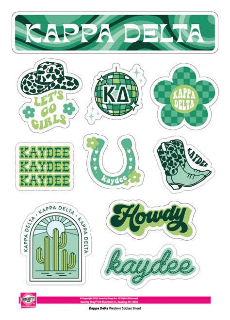 Kappa Delta Sorority Stickers Western Disco Brothers And Sisters