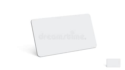 3d Realistic Blank White Plastic Credit Card Stock Illustration