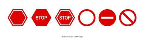 Red Stop Sign Hand Traffic Sign Stock Vector Royalty Free 1812157927