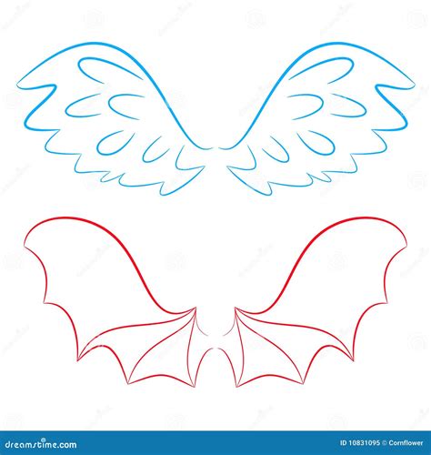 Wings Of An Angel And Devil Stock Vector Illustration Of Curve