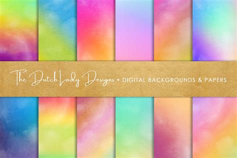 Digital Backgrounds & Papers - Distressed Rainbow Gradients (681987 ...