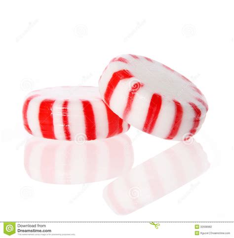 Peppermint Candy Red Striped Peppermint Christmas Candy Stock Photo