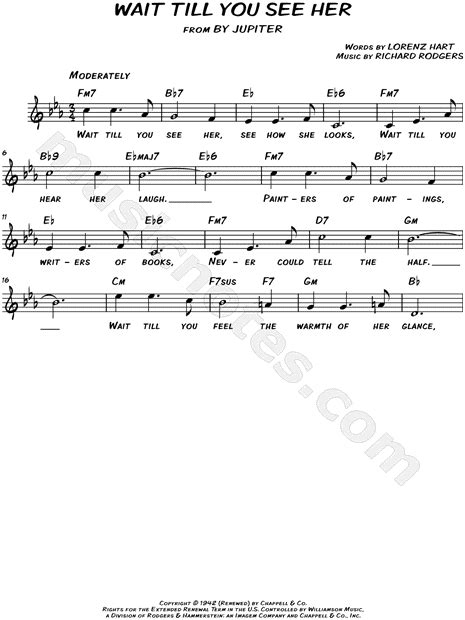 richard rodgers wait till you see her sheet music leadsheet in eb major download and print