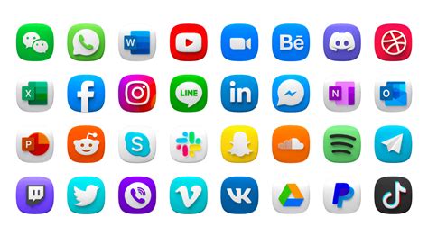 3d Social Media Icons Drawkit