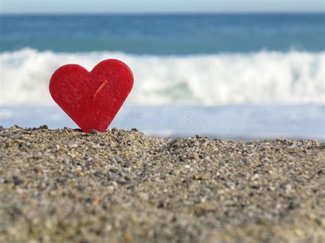 Red Heart Beach Stock Image Image Of Relationship Outdoor 30067895