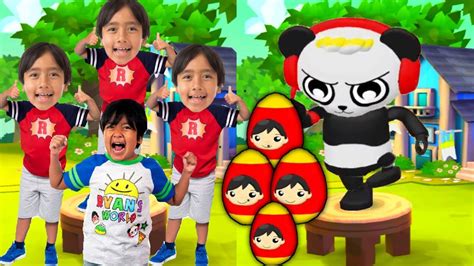 Combo Panda Got Giant Egg Surprise In Tag With Ryan Red T Shirt Ryan
