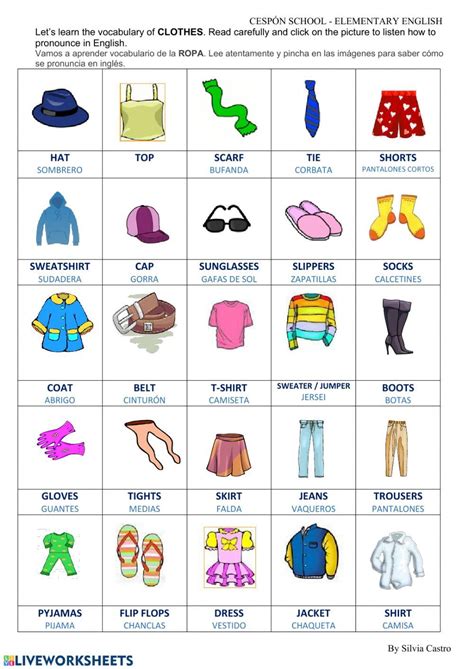 Ejercicio De Clothes Theory English Grammar Teaching English Theory