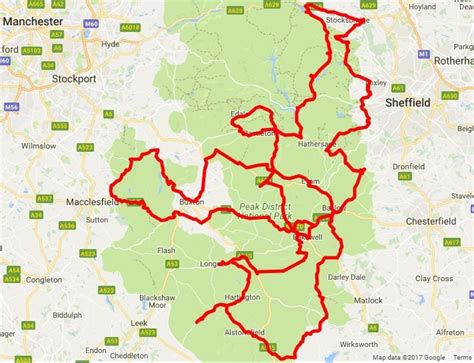 Peak District Overview Map Motoring Holidays And Scenic Driving Tours