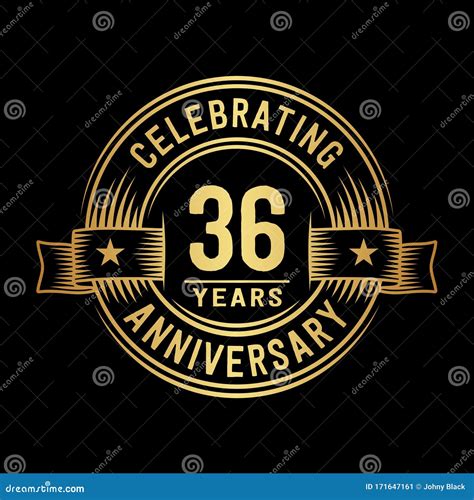 36 Years Anniversary Celebration Logotype 36th Years Logo Vector And
