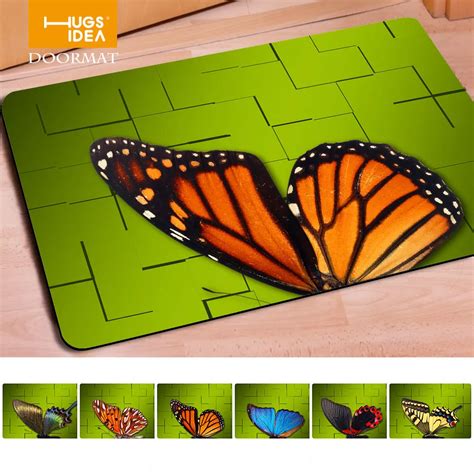 Hugsidea Tapis Cute 3d Animal Butterfly Printed Welcome Entrance