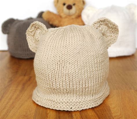 An adorable beard beanie available in any color you like!!! baby teddy bear hat beginner knit kit by sproglets kits ...