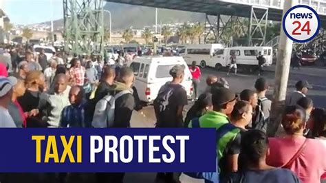 watch protests erupt at cape town taxi rank youtube