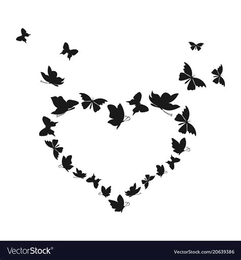 Heart Butterflies Svg Butterfly Love Dxf Digital Files Heart Etsy Riset