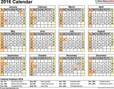Calendar 2016 Pdf