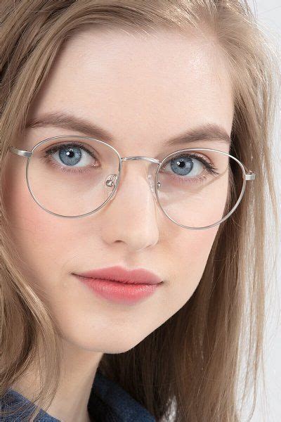 Silver Round Prescription Eyeglasses Medium Full Rim Metal Eyewear