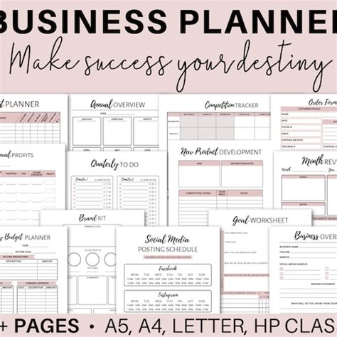 Business Planner Printable Business Planner Pdf Business Etsy