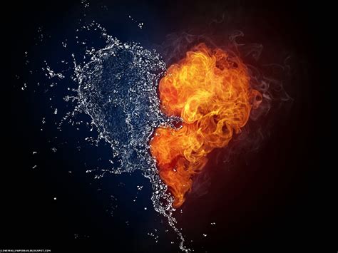 Water And Fire Love Love Wallpapers Romantic Wallpapers Stock