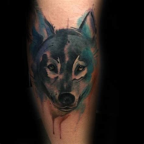 50 Wolf Watercolor Tattoo Designs For Men Cool Ink Ideas