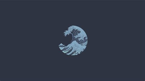 Download The Great Wave Minimalist Aesthetic Laptop Wallpaper By