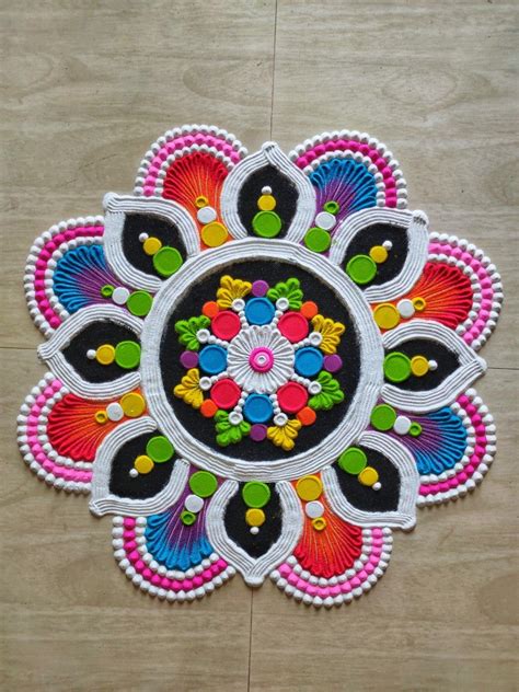 Multicolour Holi Rangoli Colorful Rangoli Designs Free Hand Rangoli