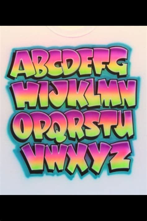 Airbrush Lettering Font Color Tone Bold Caps Lettering Lettering