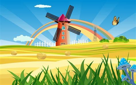 Cartoon Farm Windmill