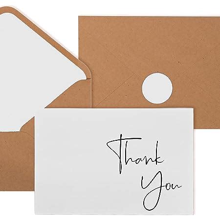 Amazon Com VNS Creations 100 Pack Thank You Cards With Envelopes