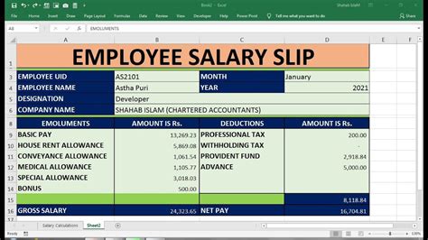 Payroll Salary Slip Format In Excel Printable Templates