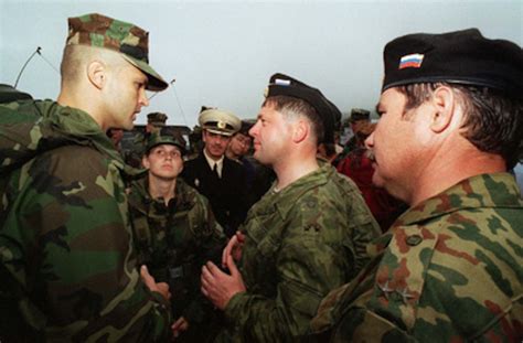 Marine Capt Marc Mcclelland Speaks To A Group Of Russian Marines And