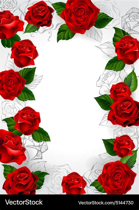 Frame Of Red Roses Royalty Free Vector Image Vectorstock