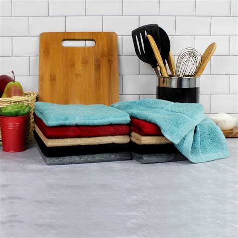 Mainstays 10 Pack Terry Kitchen Towel Set Assorted Solid Colors