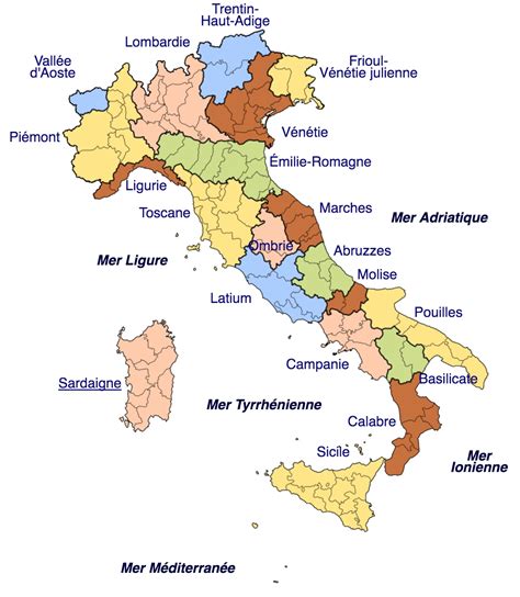 20 Regions Of Italy Map