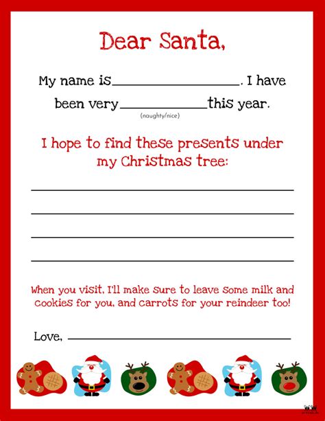 Dear Santa Letter Printables Free Printabulls