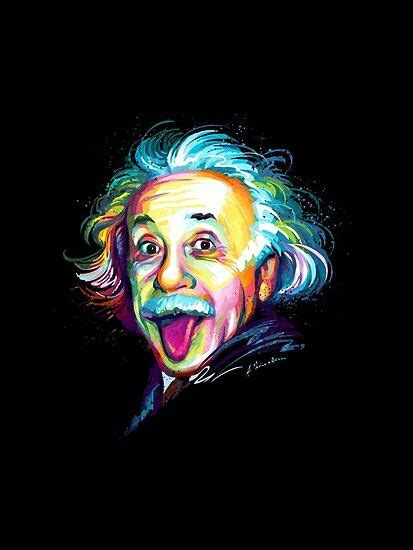 Albert Einstein With Tongue Out Colorful Painting • Millions Of Unique