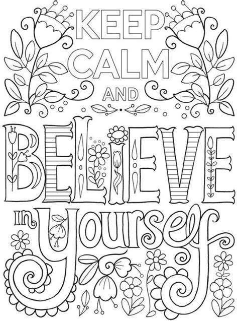 Kids N Coloring Page Keep Calm Keep Calm And Believe In Yourself