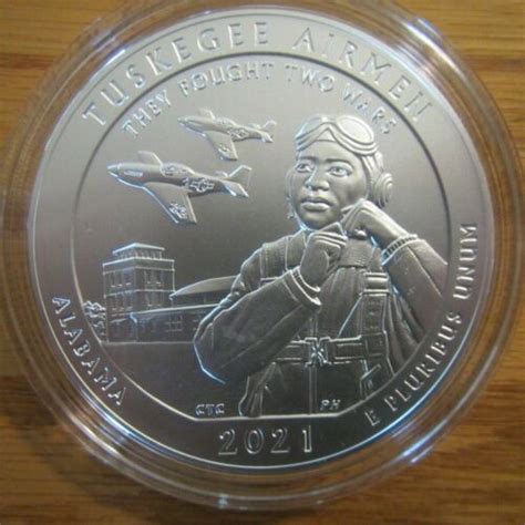 Us Mint 2021 Tuskegee Airmen 5 Oz Silver Quarter Round Item 21aj