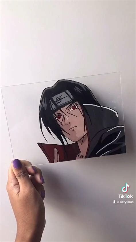 Itachi Video In 2021 Anime Canvas Art Glass Painting Anime Eye