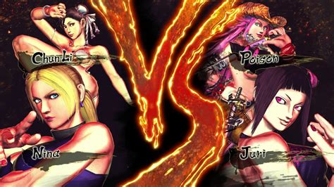 Nina And Chun Li Vs Poison And Juri Sexy Street Fighter X Tekken Bikini