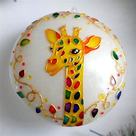 Giraffe Christmas Ornament Handmade Hand Painted Christmas Etsy